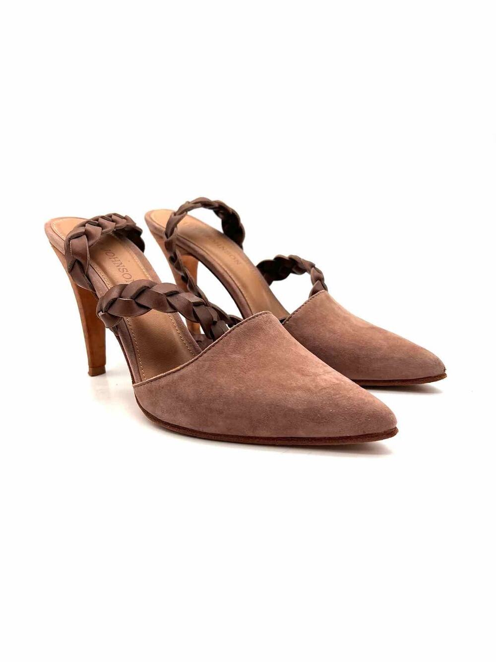 Ulla Johnson Size 8 Taupe Braided Suede Designer Pumps
